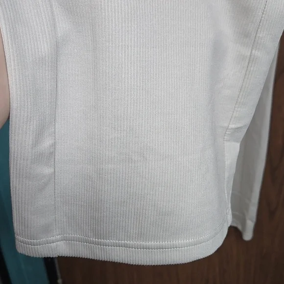 Spyder Size L Ivory Ribbed High Rise Wide Leg Pant - Picture 3 of 7